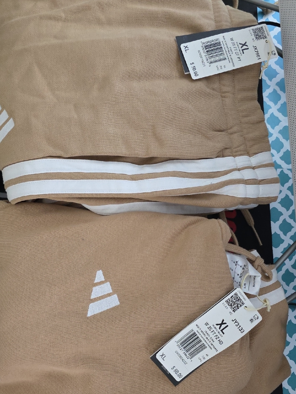NWT Womens Adidas Tan Athletic Sweatsuit With Hood